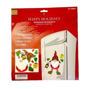 NEW Christmas Cute Gnome Holiday Large Magnet Xmas Decoration Seasonal Decor NIP